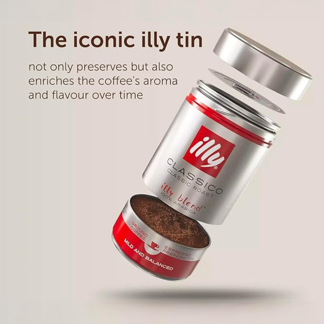 Illy (Italy) Medium roast 100% arabica coffee 250gms