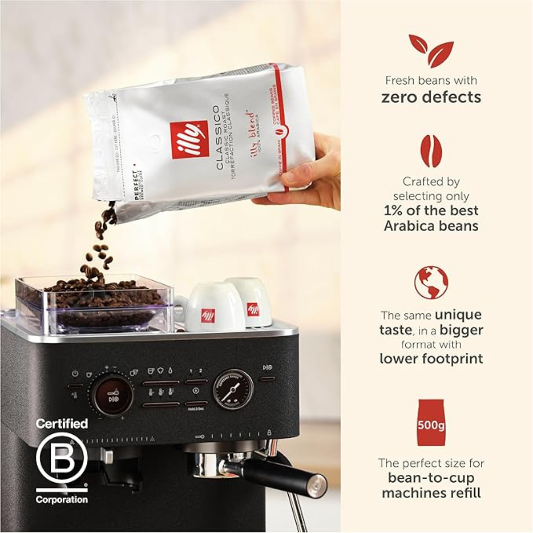 Illy (Italy) Classico Coffee Beans 100% Arabica Coffee Beans Pack of 4, 500gm