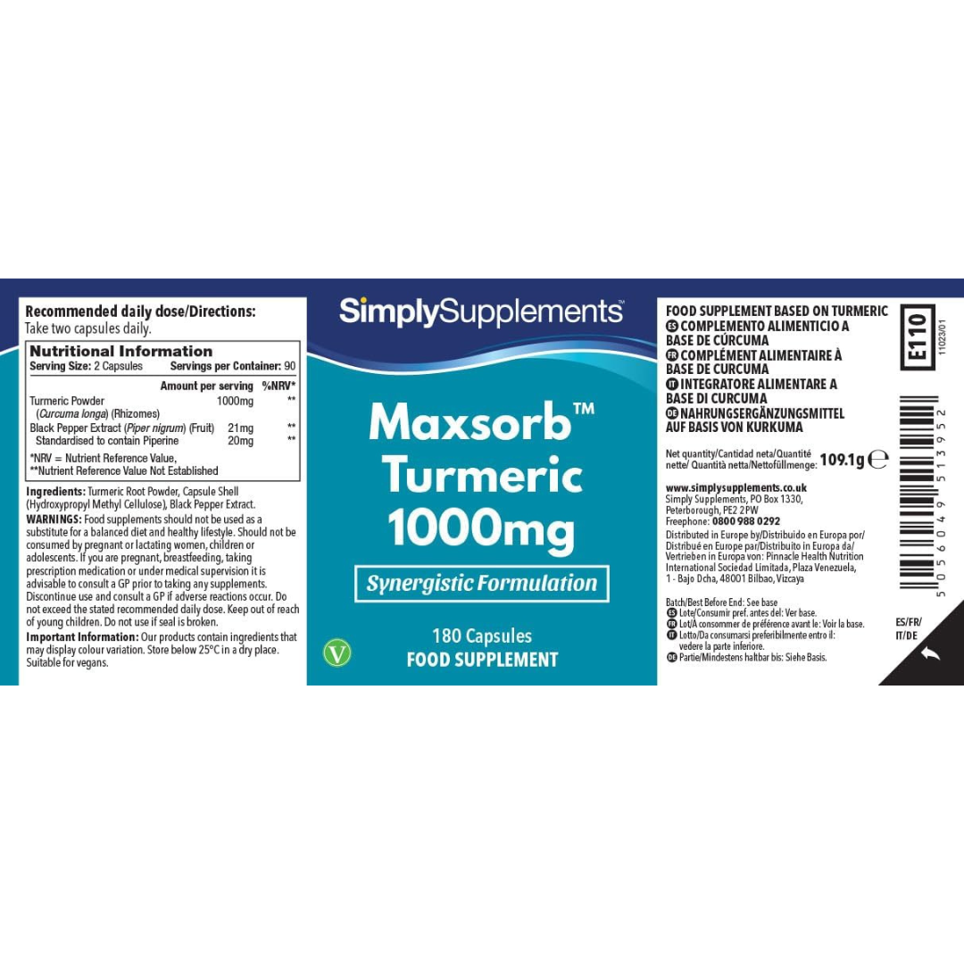 Simply Supplements UK - Turmeric 1000mg