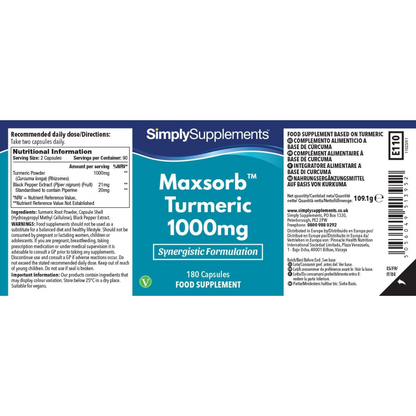 Simply Supplements UK - Turmeric 1000mg